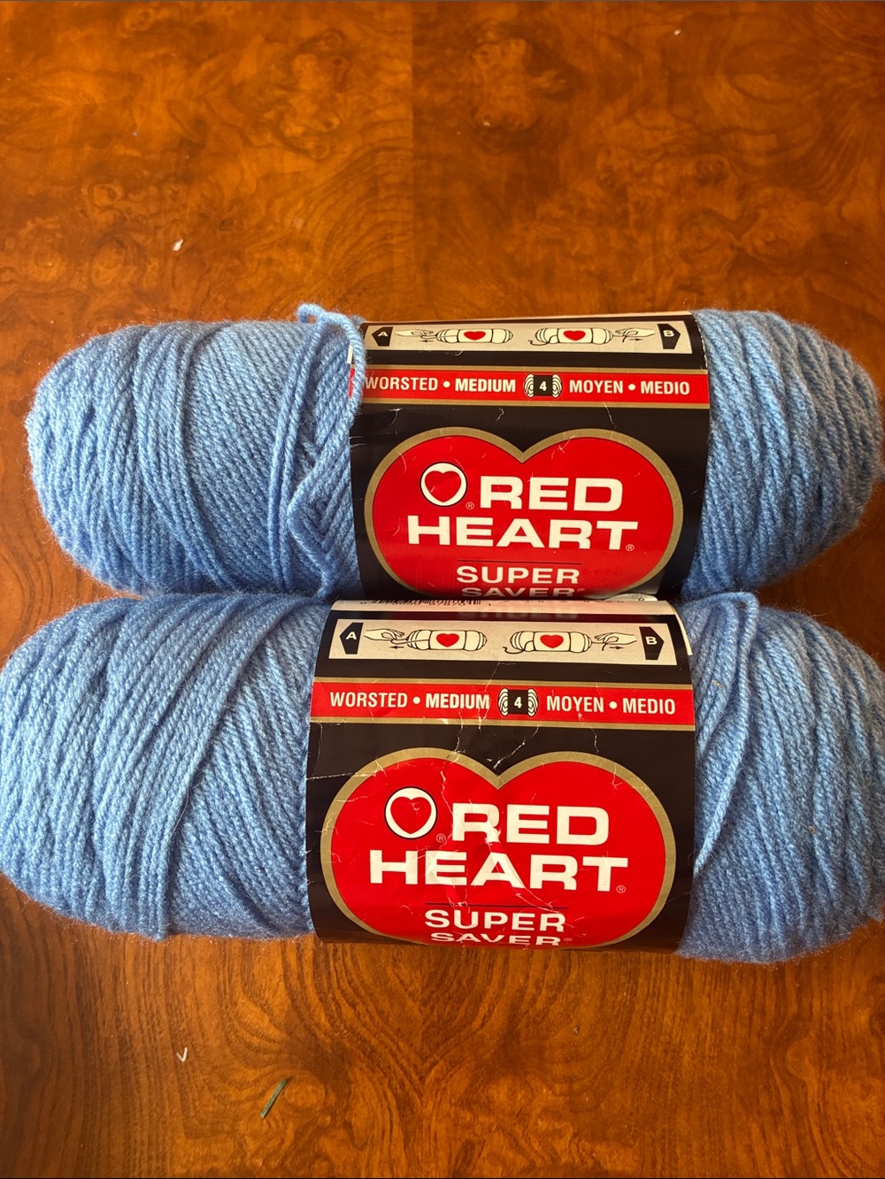 Red Heart Super Saver Worsted Yarn - Light Blue - 2 Pack